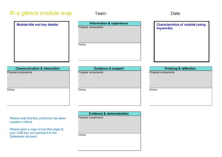 At A Glance Proforma | DOC