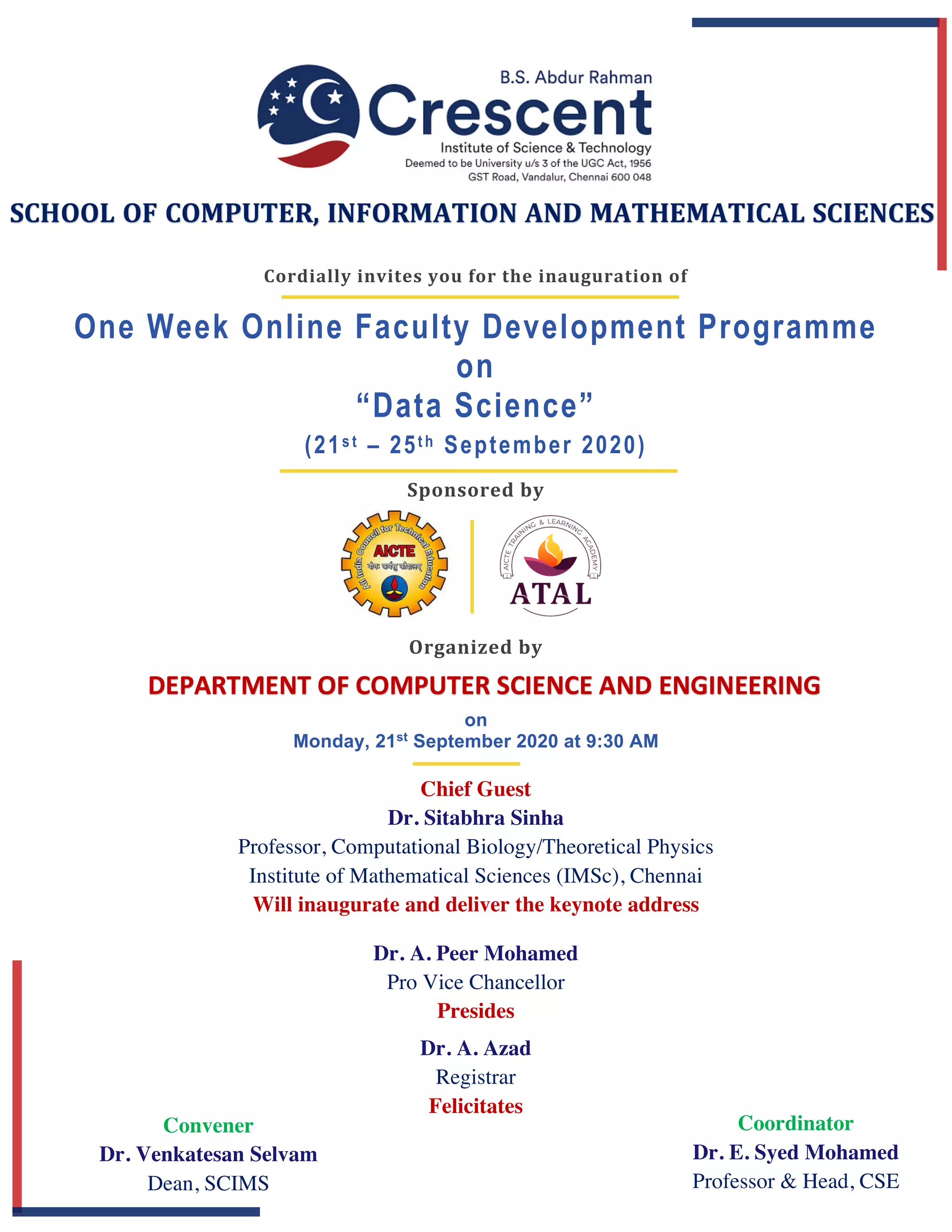 Atal data science fdp invite | PDF