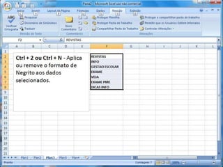Atalhos do excel 2007   parte 1