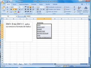Atalhos do excel 2007   parte 1