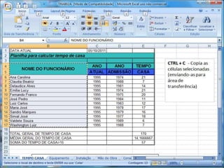 Atalhos do excel 2007   parte 1