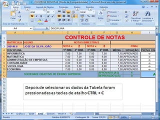 Atalhos do excel 2007   parte 1