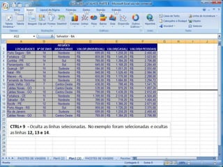 Atalhos Excel 2007   Parte 2