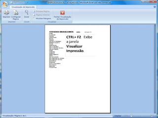 Atalhos Excel 2007   Parte 2