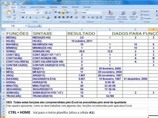 Atalhos Excel 2007   Parte 2