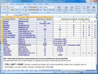 Atalhos Excel 2007   Parte 2