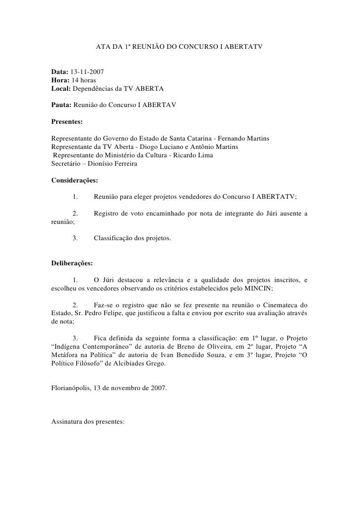 ata de reunião