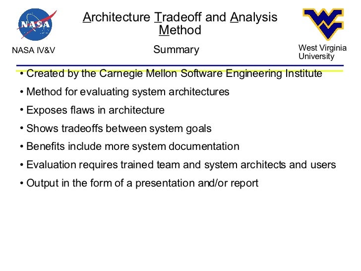 System architecture tradeoff analysis method