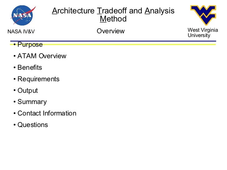 System architecture tradeoff analysis method