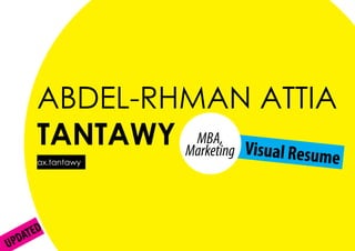 ABDEL-RHMAN ATTIA
      TANTAWY Marketing Visual Re
               MBA,
      ax.tantawy
                              sume



   DATED
UP
 