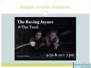 Sample records: Postcards
 