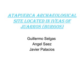 AtApuercA ArchAeologicAl
site locAted in iveAs of
JuArros (Burgos)
Guillermo Selgas
Angel Saez
Javier Palacios
 