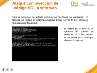 Ataque con inyeccion de codigo sql a sitio web | PPTX