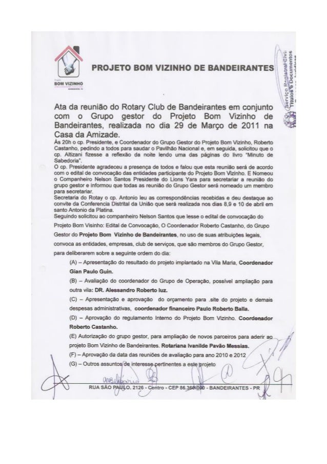 ata de reunião