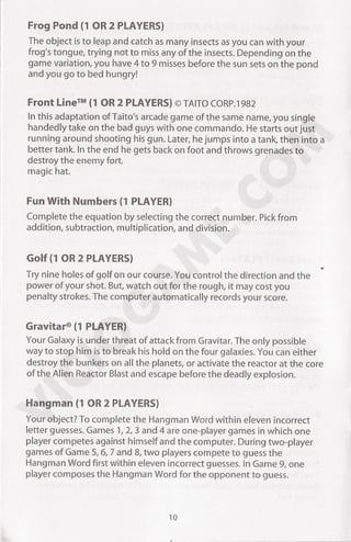 Flashback 4 Year 7 Manual - Atari Flashback 4 | PDF