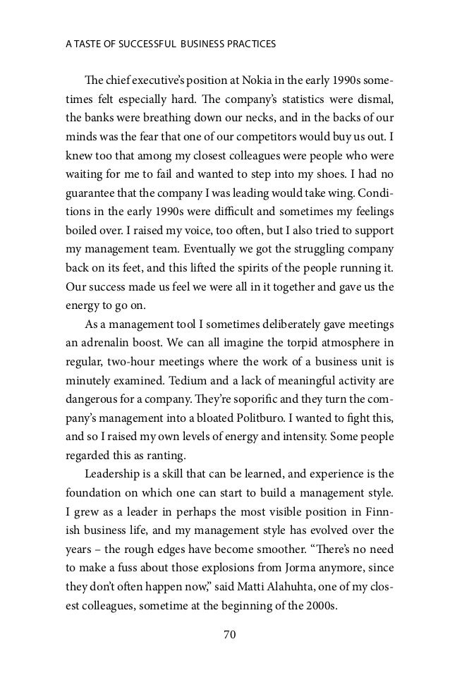A Taste Of Successful Business Practices