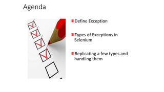 #ATATalk - Episode 1 : Session on Selenium Exceptions by Pallavi Sharma Slide 2