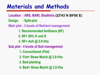 Conservation Practice and Fertilizer Management to Improve Productivity of Wheat-Maize-Rice Cropping System in Coastal Uplands