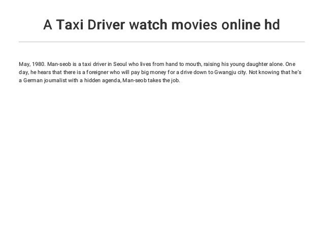 A Taxi Driver Watch Movies Online Hd