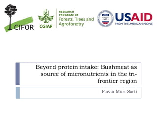 Beyond protein intake: Bushmeat as
source of micronutrients in the tri-
frontier region
Flavia Mori Sarti
 