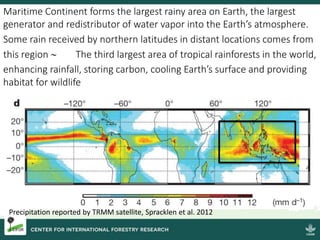 Maritime Continent forms the largest rainy area on Earth, the largest
generator and redistributor of water vapor into the ...