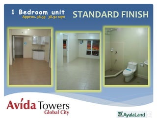 Approx. 36.53- 38.92 sqm STANDARD FINISH
 