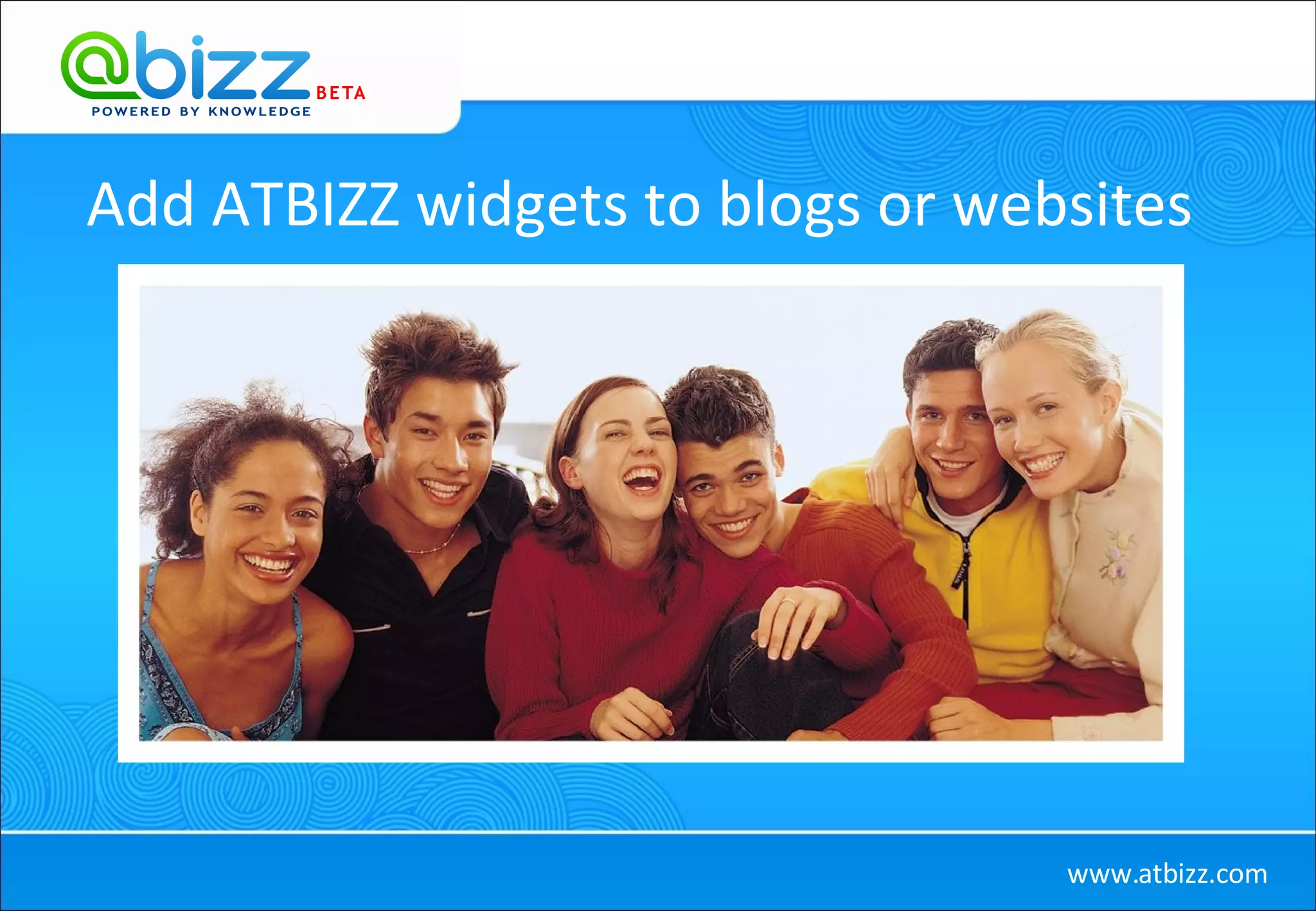 Add ATBIZZ widgets to blogs or websites