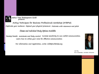Acting Techniques for Business Professionals