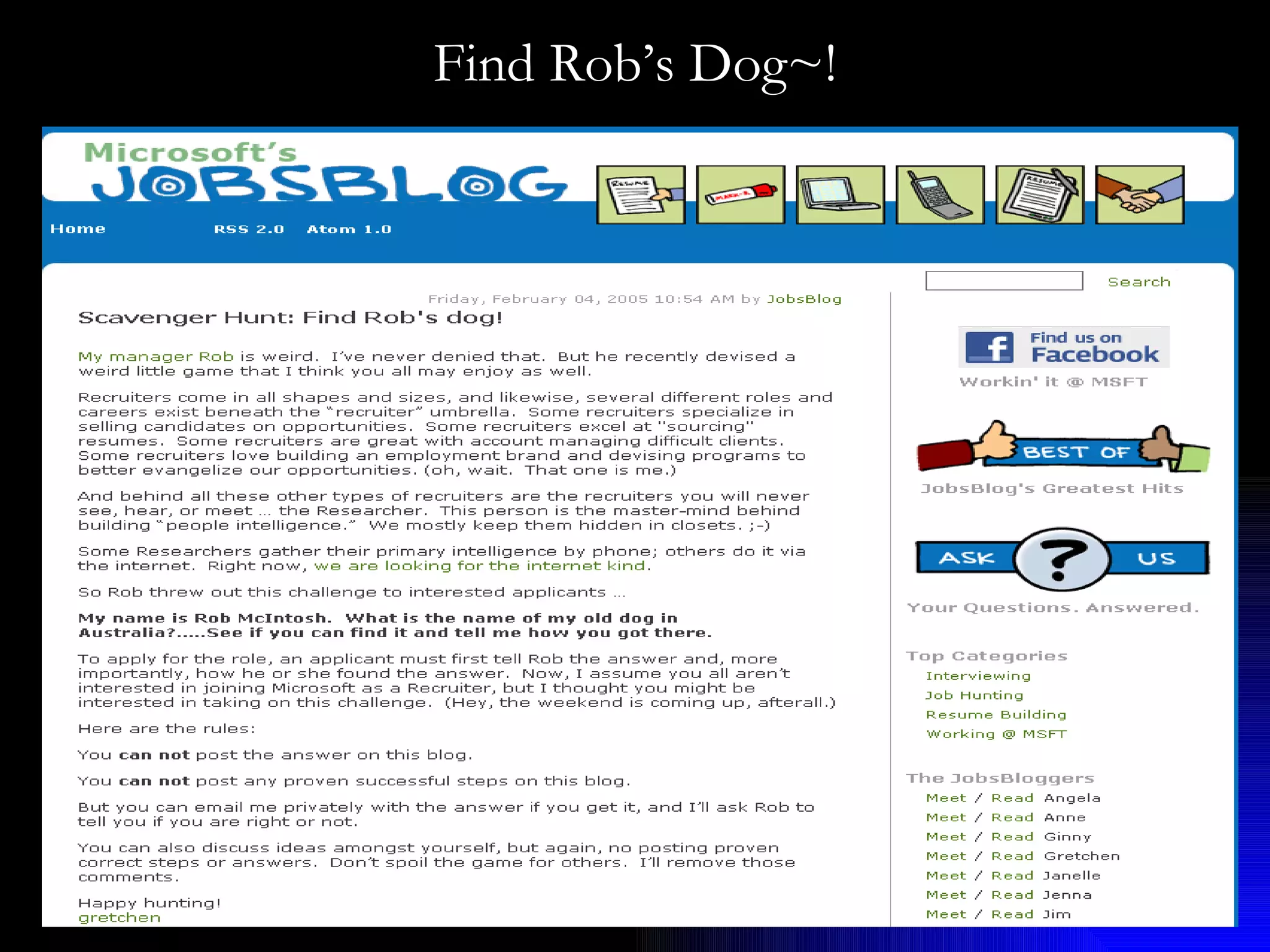 Find Rob’s Dog~! 