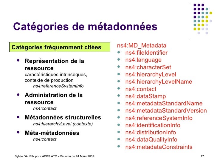 Metadonnees et SID