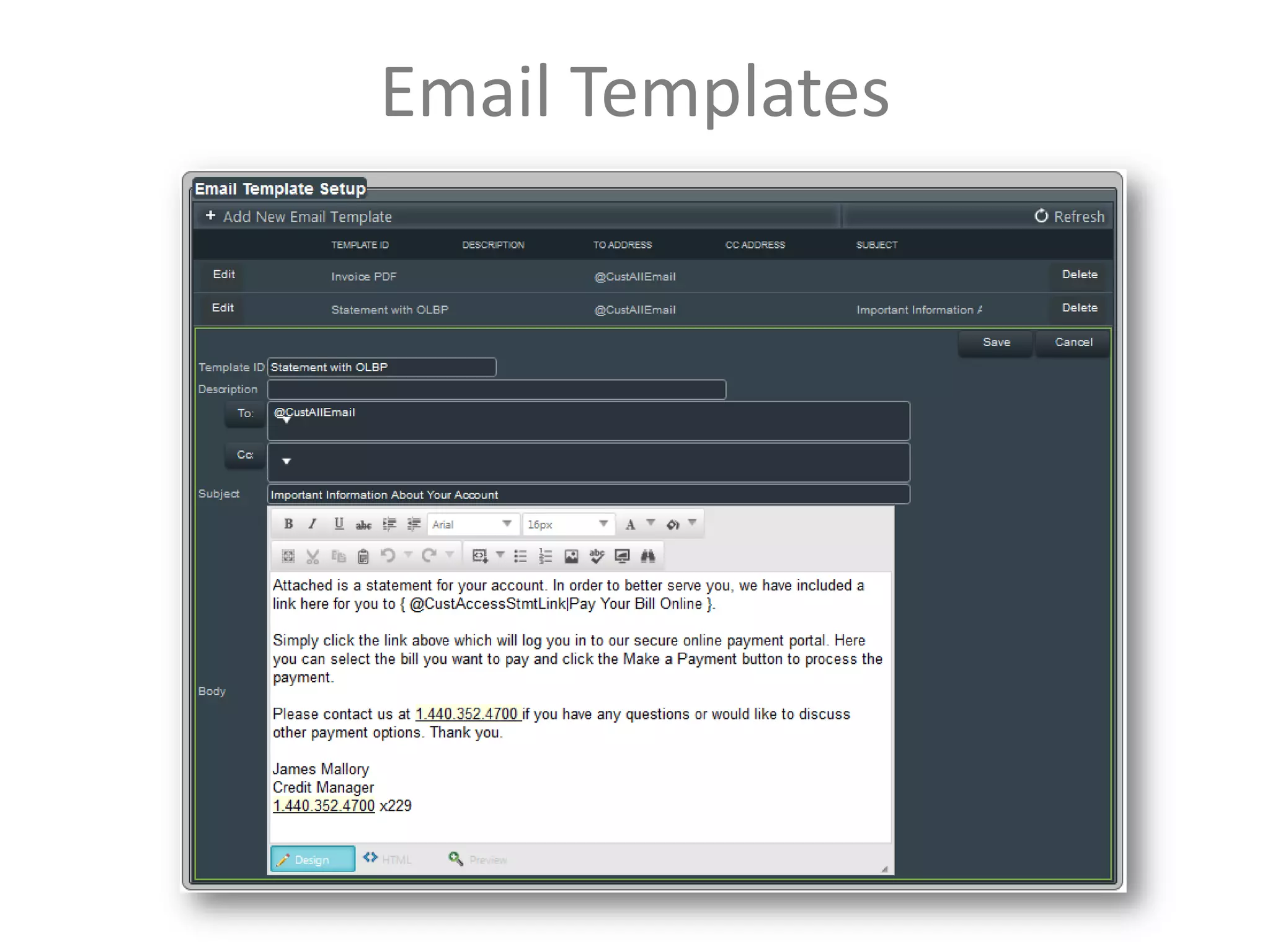 Email Templates

 