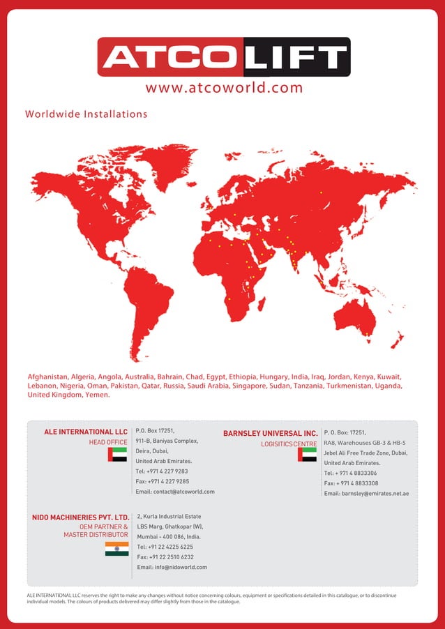 ATCO LIFT Catalogue PDF Manufacturing Industry Industries