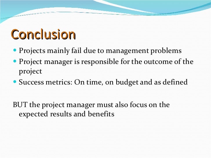 conclusion of project management assignment