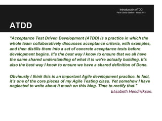 ATDD - Desarrollo Dirigido por Test de Aceptación | PDF