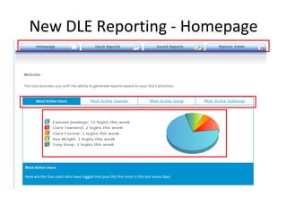 New DLE Reporting - Homepage 