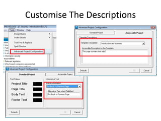 Customise The Descriptions 