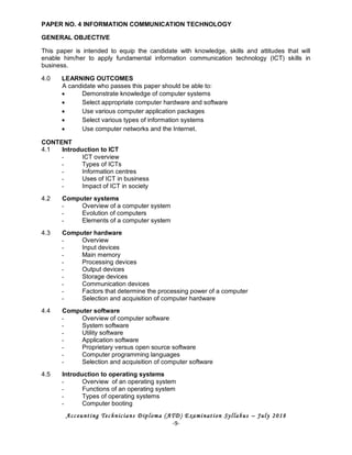 Atd syllabus july 2018 | PDF