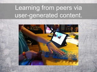 Learning from peers via
user-generated content.
 
