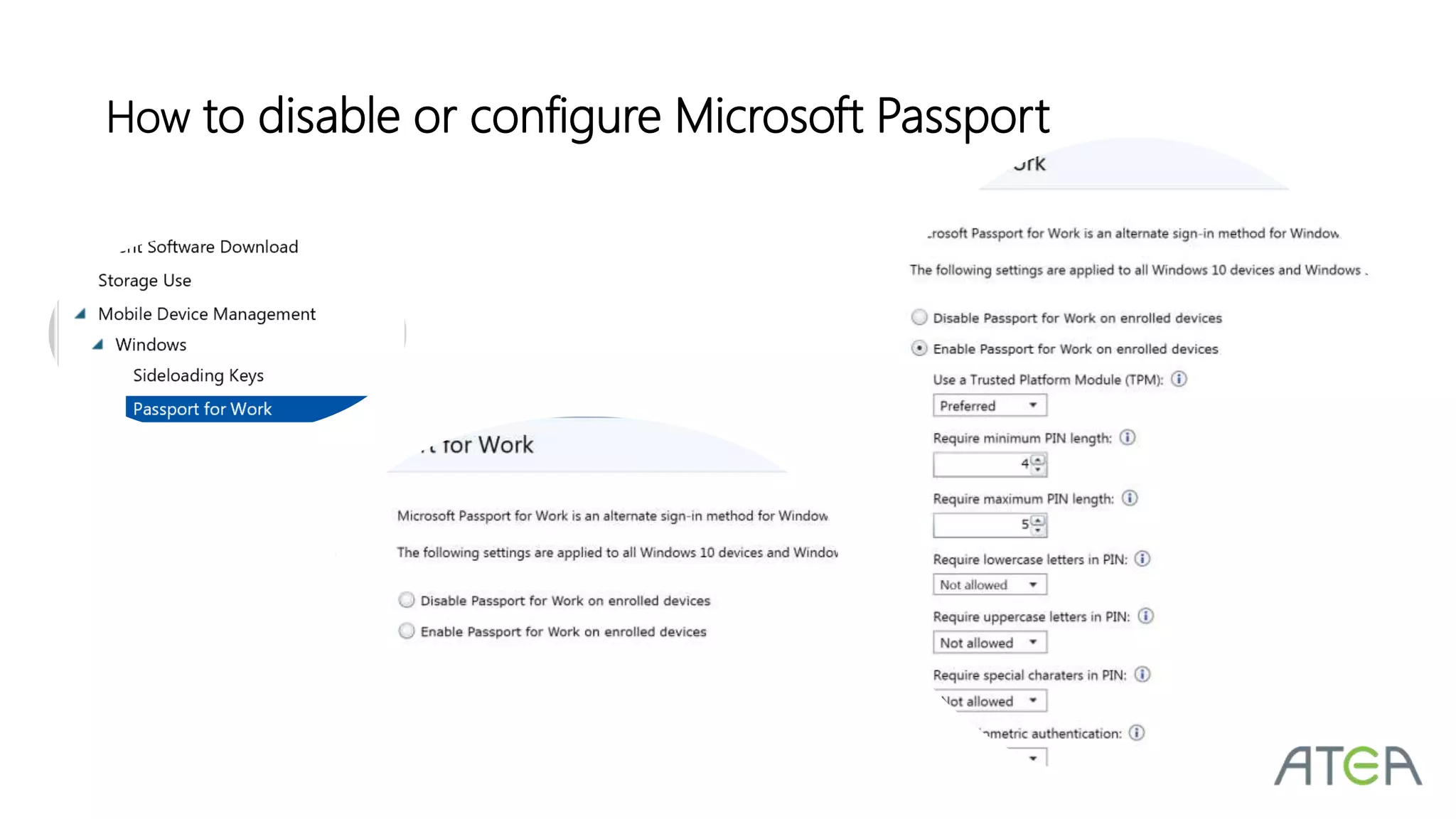 How to disable or configure Microsoft Passport
 