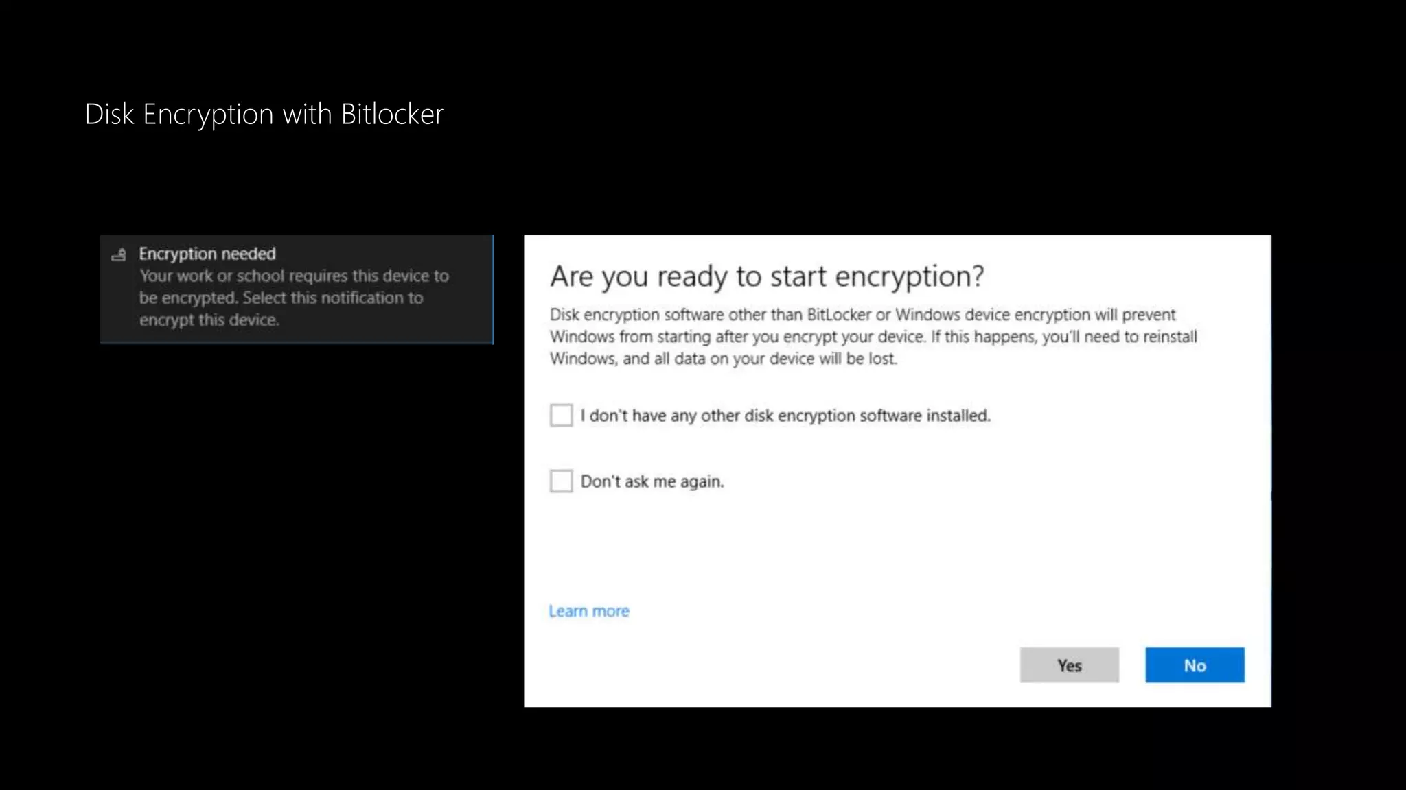 Disk Encryption with Bitlocker
 