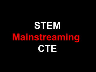STEM
Mainstreaming
CTE
 