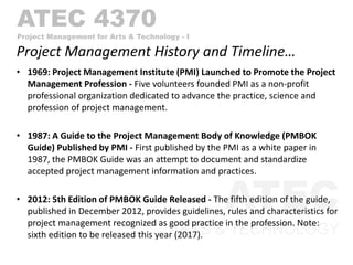 4370 Week Two: History and Overview | PPTX