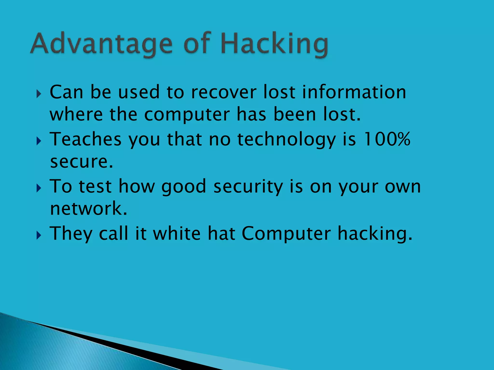 PowerPoint Presentation: Hacking | PPTX