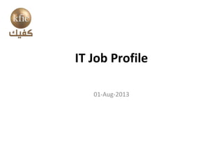IT Job Profile
01-Aug-2013
 