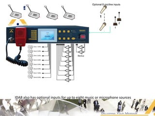 IDA8 also has optional inputs for up to eight music or microphone sources
 