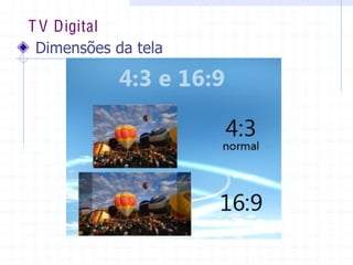 T V Digital
  Dimensões  da  tela  
 