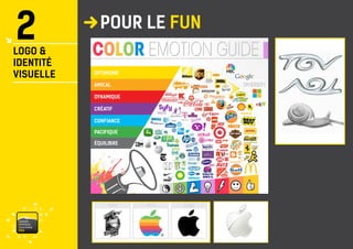 vaisonventouxtourismePRO 
POUR LE FUN 
2 
LOGO & 
IDENTITÉ 
VISUELLE 
ÉQUILIBRE 
PACIFIQUE 
CONFIANCE 
CRÉATIF 
DYNAMIQUE 
AMICAL 
OPTIMISME 
EXEMPLE 
D’ÉVOLUTION DE LOGO 
CLIQUEZ, ICI  