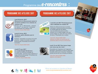 Office de tourisme du Vignoble de Nantes
www.levignobledenantes-tourisme.com
Programme des e-rencontres :
 