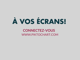 À VOS ÉCRANS!
CONNECTEZ-VOUS
WWW.PIKTOCHART.COM
 