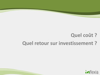 Quel coût ?
Quel retour sur investissement ?
 